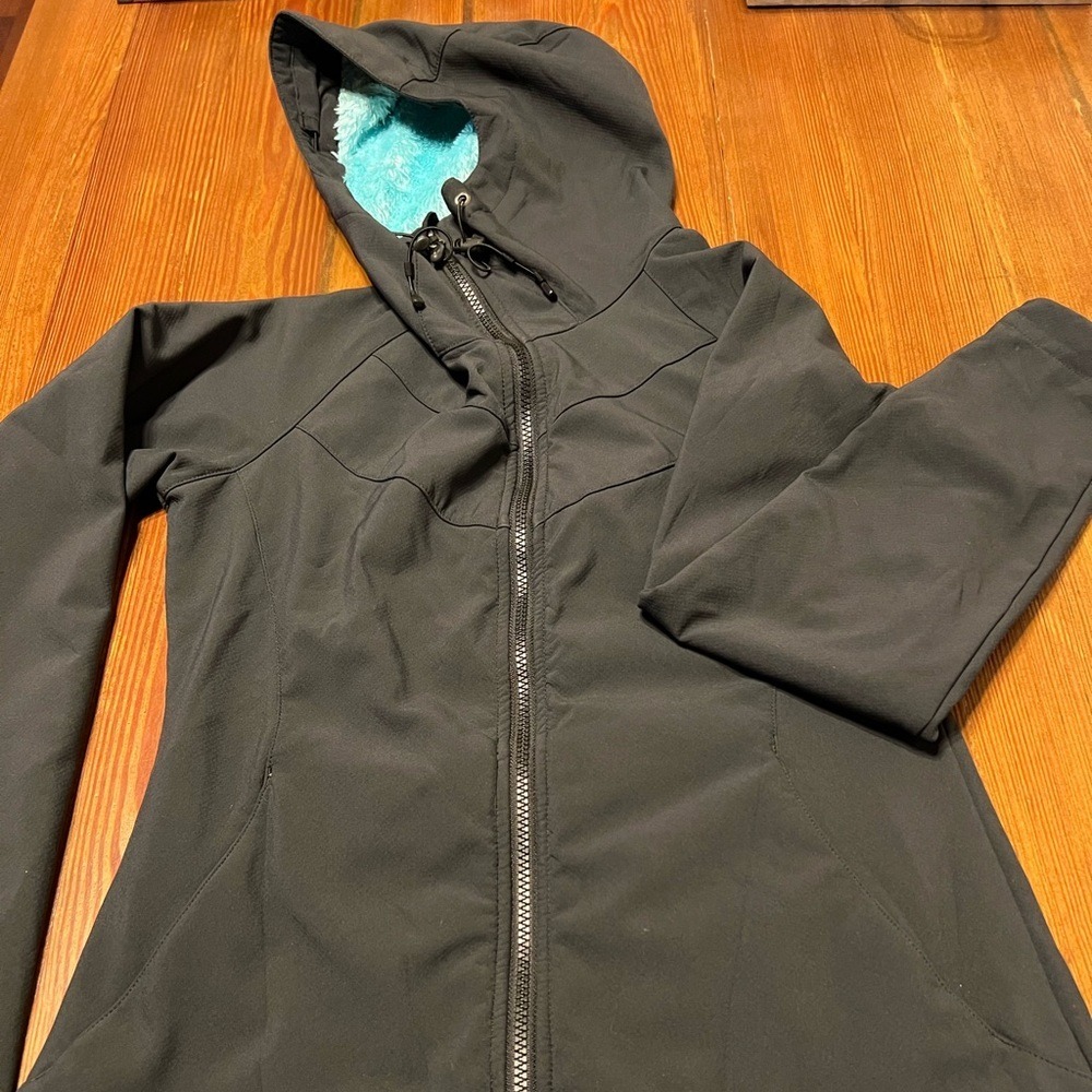 REI Women's Black Lined Full Zip Jacket With Hood XS